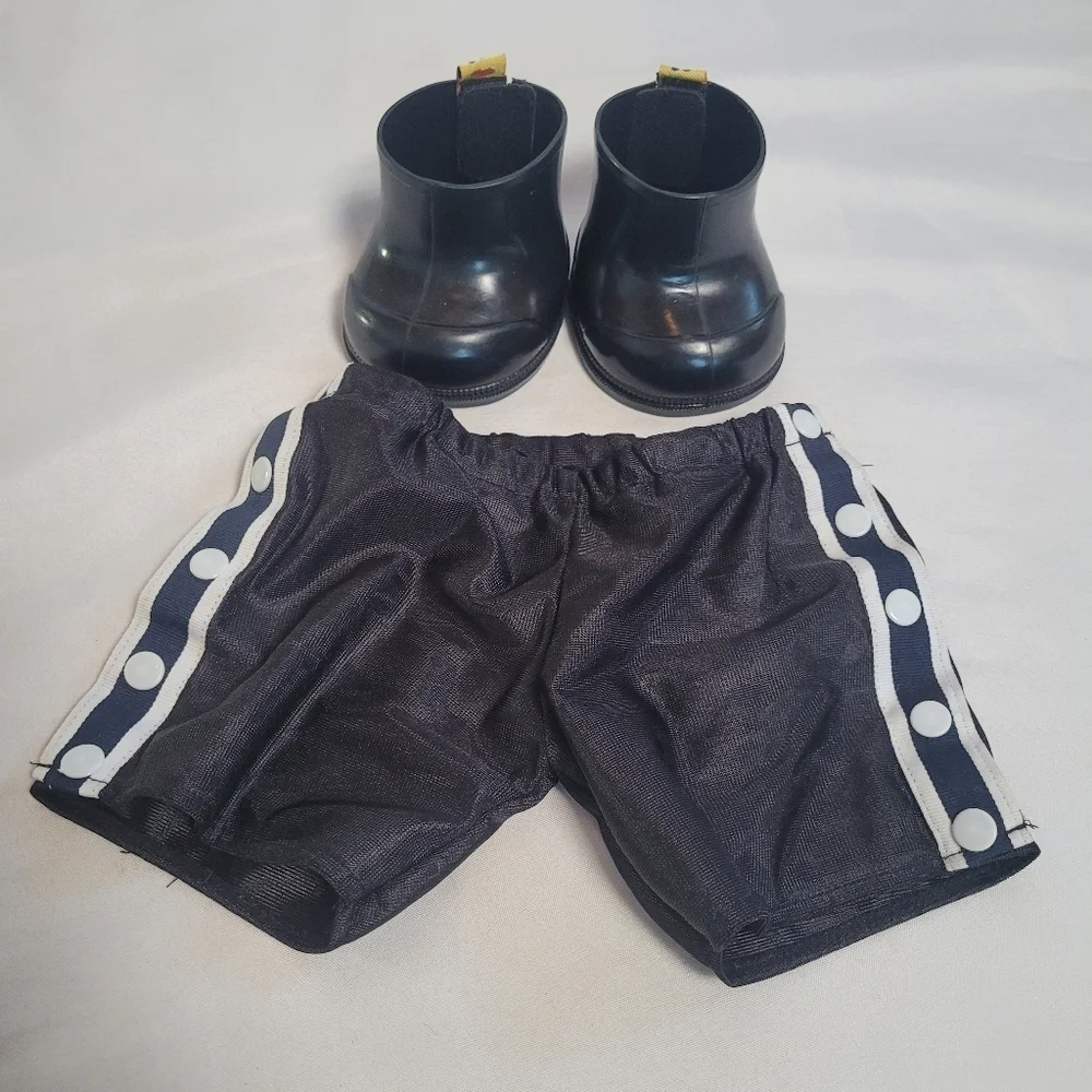 Build A Bear BAB Black Boots & Shorts